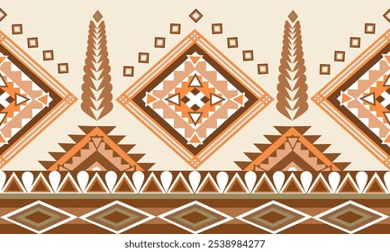 orange flower pattern Designed with geometric patterns that are perfectly combined and eye-catching in terms of fabric. Clothes or decorations Vector illustration