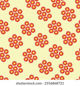 orange flower pattern, simple flower pattern 