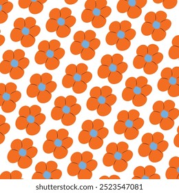 ORANGE FLOWER PATTERN SIMPLE ART