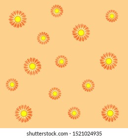 orange flower pattern with vintage style, for ornament or decoration