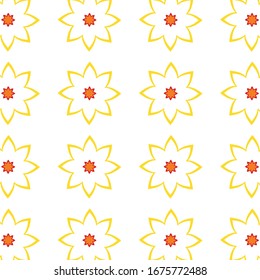 motivos de flores anaranjadas en un vector de fondo blanco