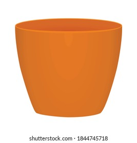 Orange flower pot. vector illustration