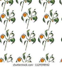 orange flower seamless vector illustration