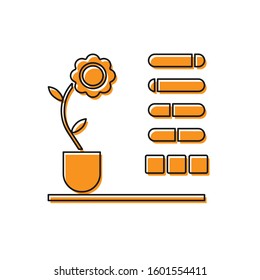 Orange Flower status icon isolated on white background.  Vector Illustration