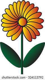 Orange flower .Vector illustration