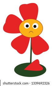 Eine orangefarbene Blume, die noch nicht geblümt ist, Vektorfarbzeichnung oder -grafik