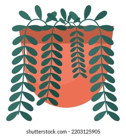 orange flowerpot design over white