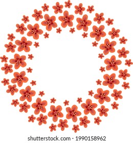 flores anaranjadas marco círculo floral