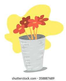 Orange flowers in pot