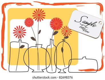 Orange Flowers in Stylish Vases