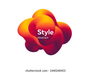 Orange flowing liquid element. Dynamical colored forms and line. Gradient banners with flowing liquid shapes. Can be used for advertising, marketing, presentation