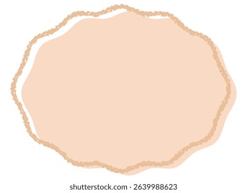 Orange fluffy crayon touch line misregistration oval frame