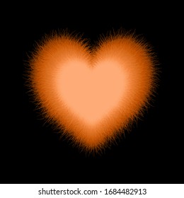 Corazón naranja fluido. Ilustración vectorial izada. Uso para impresión, carteles, pantalones T, dibujo textil, patrón de impresión.