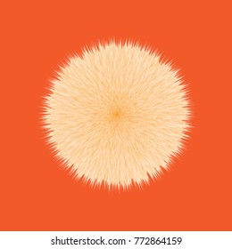 Orange Fluffy Vector Hair Ball