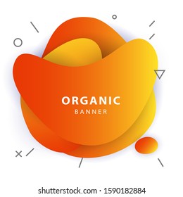 Orange fluid blobs for card background. Design template for logo, flyer or presentation. Modern style vector illustration