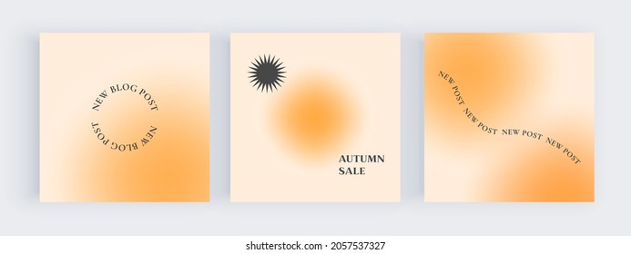 Orange fluid gradient templates for social media posts with wavy letters