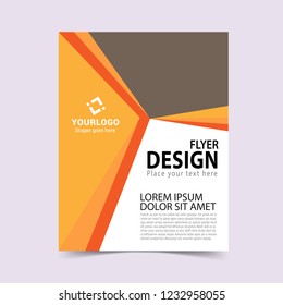 Orange flyer template. Vector illustration.