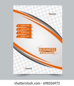 Orange  flyer vector design template set. Business brochure. Annual report or magazine cover.