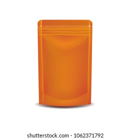 Orange foil packaging mock up vector illustration