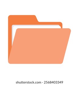 orange folder icon. Flat style. Vector