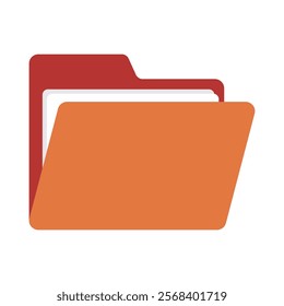 Orange Folder icons. Flat style. vector