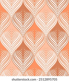 Orange foliage pattern with white background.