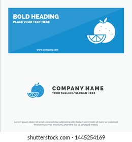Orange, Food, Fruit, Madrigal SOlid Icon Website Banner and Business Logo Template