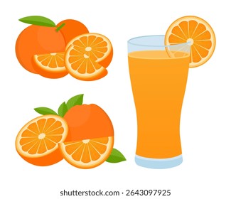 Orange Food And Orange Juice Vector Icon Bundle Design Color Icon Vector illustration shutterstock