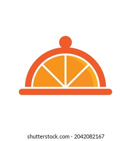 Orange food logo template vector icon design