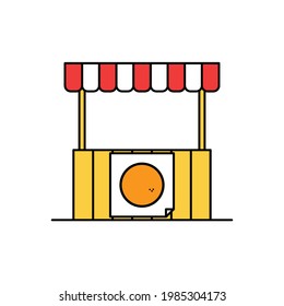 orange food tent Illustration. modern simple vector icon, flat graphic symbol in trendy flat design style. wallpaper. lockscreen. pattern. frame, background, backdrop, sign, logo.