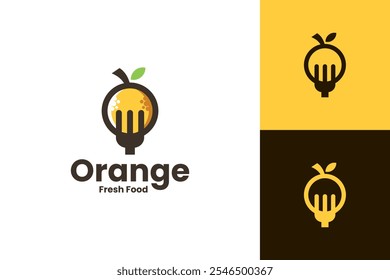 orange food vector logo design