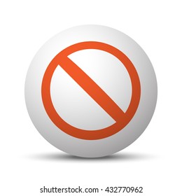 Orange Forbidden icon on white ball