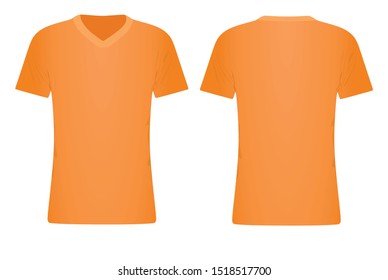 Orange Tshirt Mock Front Back View Stock Photo 1385938046 | Shutterstock