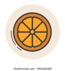 
Orange in the form of an icon on a white background. Vector.