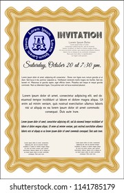 Orange Formal invitation. Easy to print. Artistry design. Customizable, Easy to edit and change colors. 