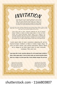 Orange Formal invitation. Excellent design. With complex background. Customizable, Easy to edit and change colors. 