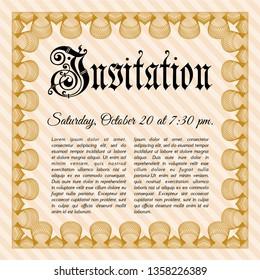 Orange Formal invitation. Lovely design. Easy to print. Detailed. 