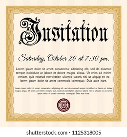 Orange Formal invitation. Nice design. Customizable, Easy to edit and change colors. Printer friendly. 