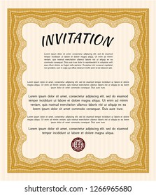 Orange Formal invitation. Perfect design. Customizable, Easy to edit and change colors. With background. 
