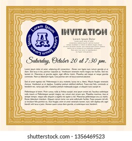 Orange Formal invitation. With quality background. Modern design. Customizable, Easy to edit and change colors. 