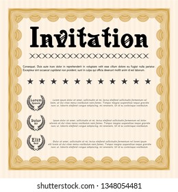 Orange Formal invitation template. Customizable, Easy to edit and change colors. Easy to print. Excellent design. 