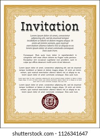Orange Formal invitation template. With linear background. Customizable, Easy to edit and change colors. Excellent design. 