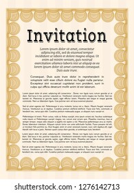 Orange Formal invitation template. With quality background. Superior design. Customizable, Easy to edit and change colors. 