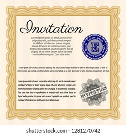 Orange Formal invitation template. Superior design. Customizable, Easy to edit and change colors. With quality background. 
