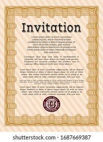 Orange Invitación formal. Ilustración vectorial. Fácil de imprimir. Excelente diseño. 