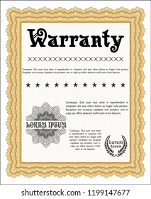 Orange Formal Warranty Certificate template. Printer friendly. Customizable, Easy to edit and change colors. Superior design. 