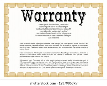 Orange Formal Warranty Certificate template. With guilloche pattern and background. Customizable, Easy to edit and change colors. Modern design. 