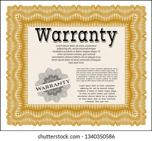 Orange Formal Warranty Certificate template. With quality background. Customizable, Easy to edit and change colors. Lovely design. 