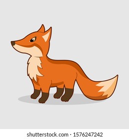 The orange fox alone. vector illustration.