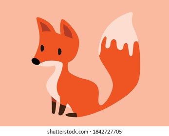 Orange-Fuchs-Tiercharakter, Vektorgrafik 